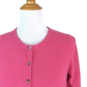 Boden Cashmere Hot Pink Button Up Cardigan 12